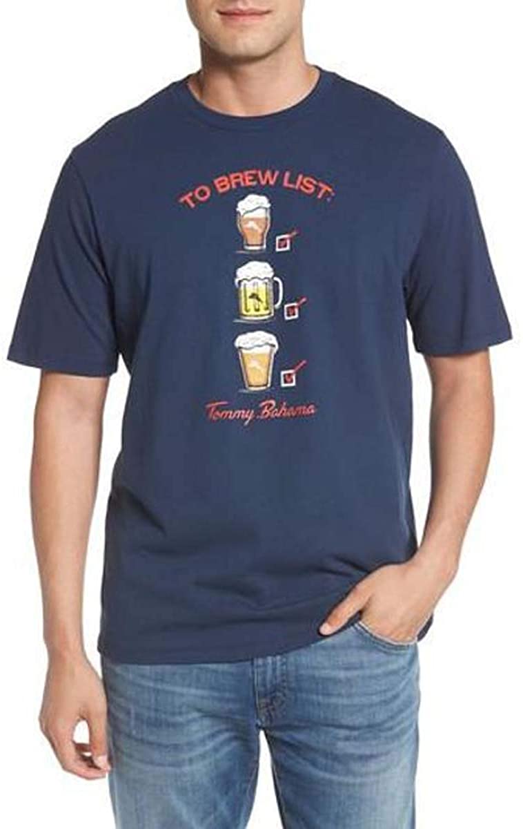 Tommy Bahama Mens to Brew List Crew Neck Graphic T-Shirt