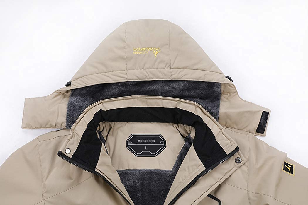 MOERDENG Men's Waterproof Ski Jacket Warm Winter Snow Coat Mountain Windbreaker Hooded Raincoat Snowboarding Jackets