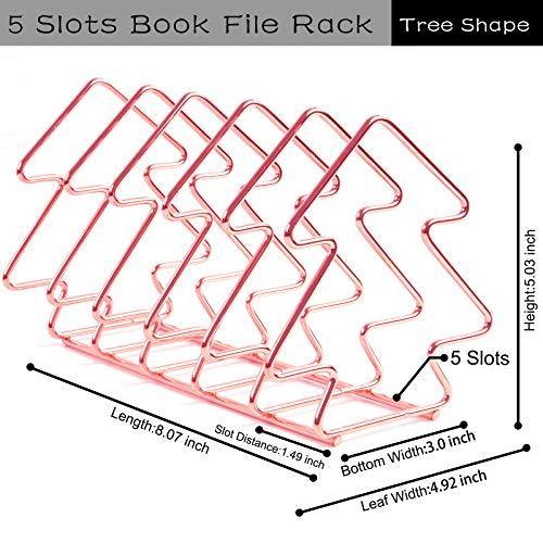 File Sorter Organizer 5 Section Iron Wire Book Ends Magazine Holder Rack Desktop Book Stand to Storage Mail,Paper,Document,Folder,Record - JOY2ESpree