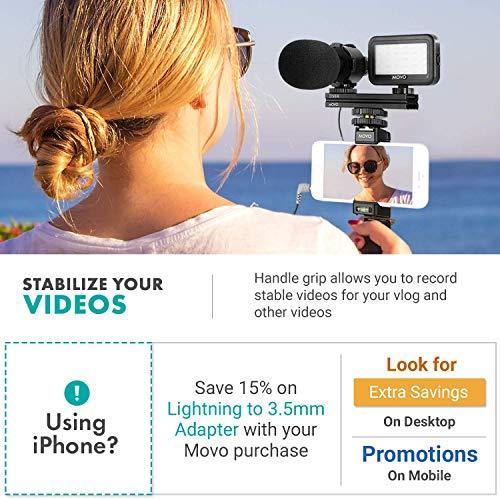 Movo Smartphone Vlogging Kit V7 with Grip Rig, Stereo Microphone - JOY2ESpree