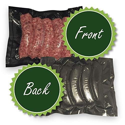 FoodVacBags Pint Zipper 6" X 10" Vacuum Seal Bags/Pouches - Black Back Clear Front (50 Count) - Resealable - JOY2ESpree