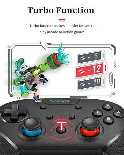 BINBOK Switch Pro Controller, Wireless Switch Controller with Adjustable Turbo/Dual Vibration/6-Axis Gyro/Non-Slip Design Switch - JOY2ESpree