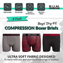 
                        
                          將圖片載入圖庫檢視器 B.U.M. Equipment Boys Performance Dry-Fit Compression Boxer Briefs (3 Pack) - JOY2ESpree
                        
                      