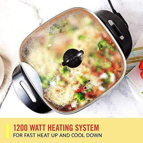 BELLA Electric Ceramic Titanium Skillet, Roast, Fry and Steam, Healthy-Eco Non-stick Coating, Convenient Easy Clean Up - JOY2ESpree