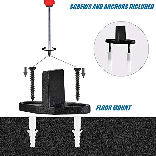 Homode Bottom Guide, 2 Pack Floor Guides Metal Steel Hardware for Sliding Barn Door, Powder Coated Black