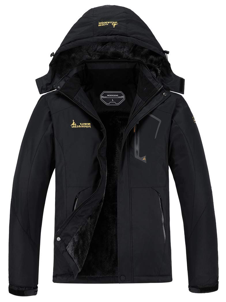 MOERDENG Men's Waterproof Ski Jacket Warm Winter Snow Coat Mountain Windbreaker Hooded Raincoat Snowboarding Jackets