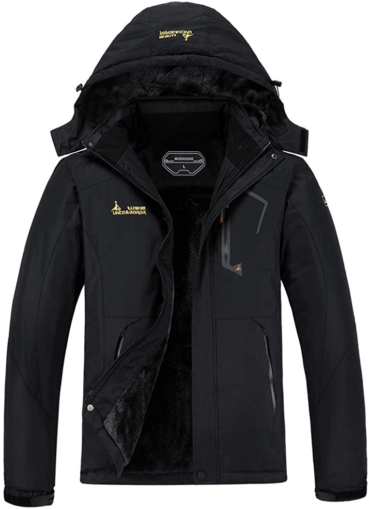 MOERDENG Men's Waterproof Ski Jacket Warm Winter Snow Coat Mountain Windbreaker Hooded Raincoat Snowboarding Jackets