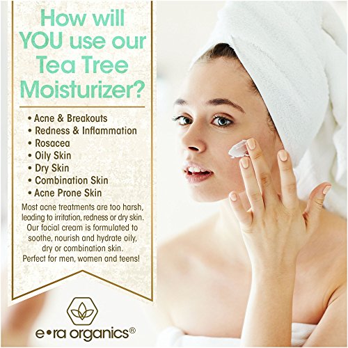 Era Organics Tea Tree Oil Face Cream - For Oily, Acne Prone Skin