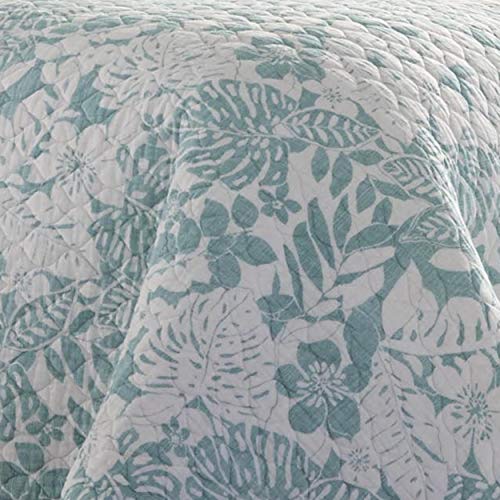 Tommy Bahama | Laguna Beach Collection | Quilt Set-100% Cotton, Lightweight & Breathable, Pre-Washed for Added Comfort, Full/Queen, Aqua