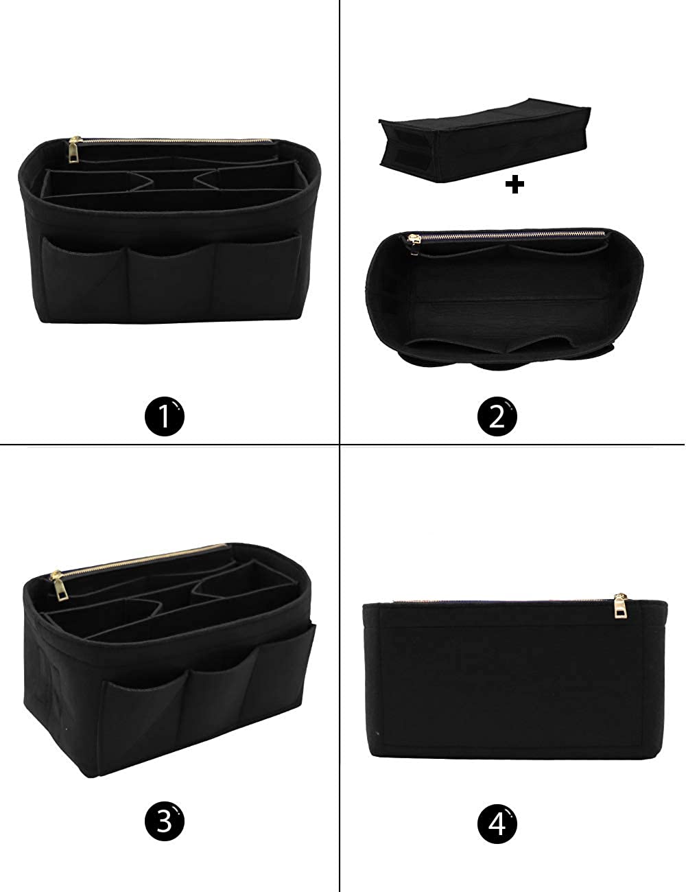 LEXSION Felt Purse Insert Bag Organizer Bag In Bag For Handbag Purse Organizer Fits Speedy Neverfull