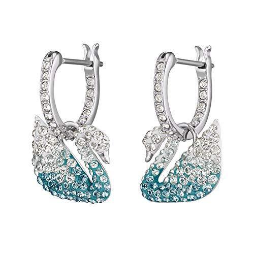 Swarovski Crystal Iconic Swan Earrings, Rhodium-Plated - JOY2ESpree