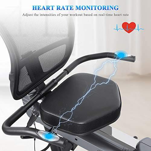 MaxKare Recumbent Exercise Bike Stationary Magnetic Resistance 8 Levels Adjustable Static Indoor Cycling Bike - JOY2ESpree