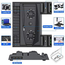 
                        
                          Load image into Gallery viewer, BEBONCOOL PS5 Stand PS5 Cooling Station for Playstation 5 Console, PS5 Stand Cooling Fan with Controller Charger &amp; 13 Game Storage - JOY2ESpree
                        
                      
