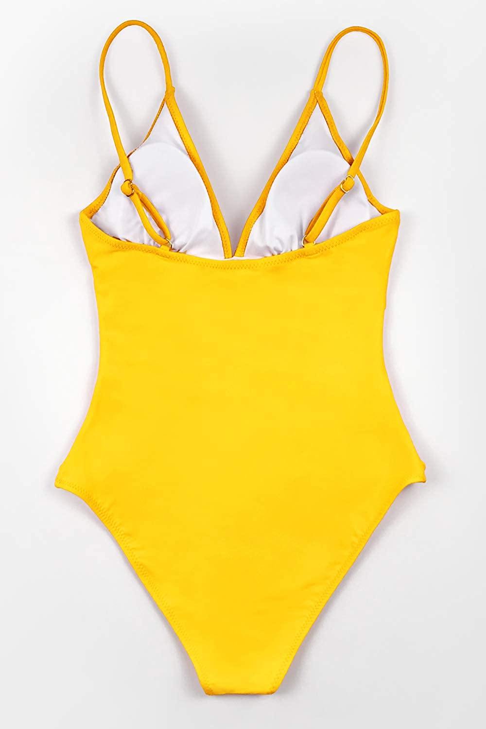 CUPSHE Women's One Piece Swimsuit Tummy Control V Neck Two Piece Bathing Suits - JOY2ESpree