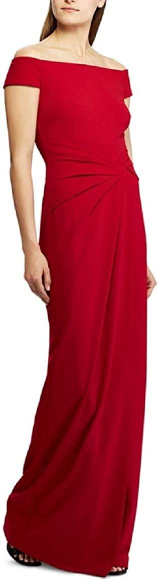 Ralph Lauren Lauren Women's Cap Sleeve Crepe Gown Evening Dress - JOY2ESpree