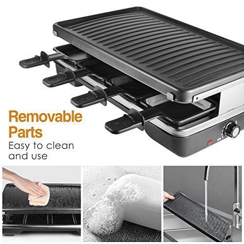 AONI Raclette Table Grill, Electric Korean BBQ Grill Indoor Cheese Raclette for 8 Person - JOY2ESpree