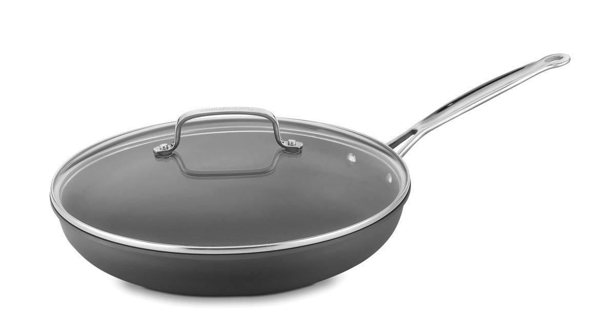 Cuisinart 622-30G Chef's Classic Nonstick Hard-Anodized 12-Inch Skillet with Glass Cover, Black - JOY2ESpree