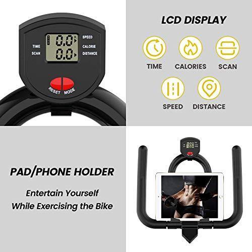 pooboo Magnetic Exercise Bikes Indoor Cycling Bikes Belt Driven Stationary Bike with LCD Display and Ipad Holder for Home Cardio Training - JOY2ESpree