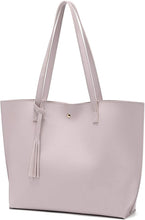 
                        
                          將圖片載入圖庫檢視器 Women's Soft Faux Leather Tote Shoulder Bag from Dreubea, Big Capacity Tassel Handbag
                        
                      