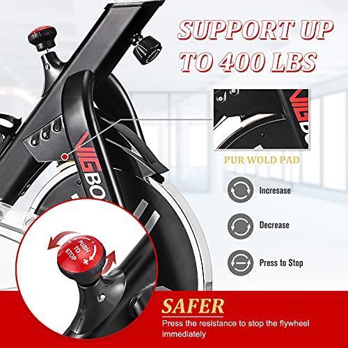 VIGBODY Exercise Stationary Bike Workout Bike Cardio Cycling Indoor Home Gym Office,Upright Belt Drive With LCD Monitor&Comfortable Seat Cushion - JOY2ESpree