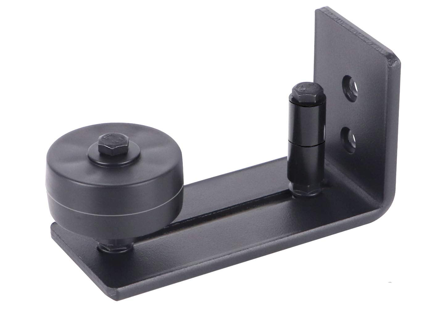 Gamdee Sliding Barn Door Floor Guide, Black Flat Barn Door Guide for Bottom Adjustable Roller