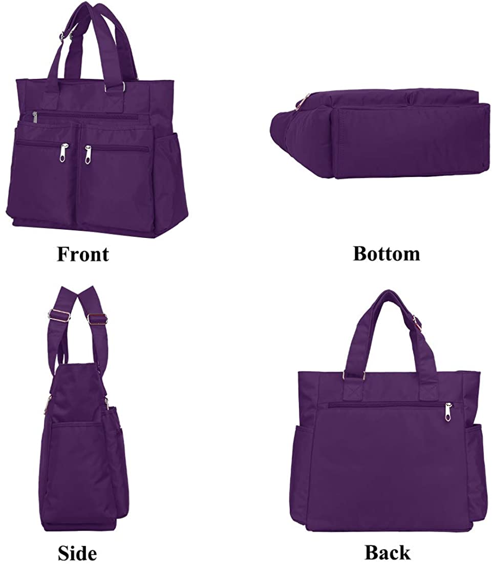 Canvas Tote Bag Waterproof Nylon Multi Pocket Shoulder Bags Laptop Work Bag Teacher Purse and Handbags for Women & Men