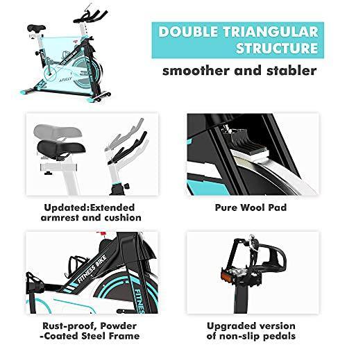 Afully Indoor Exercise Bikes Stationary Fitness Bike Upright Cycling Belt Drive - JOY2ESpree