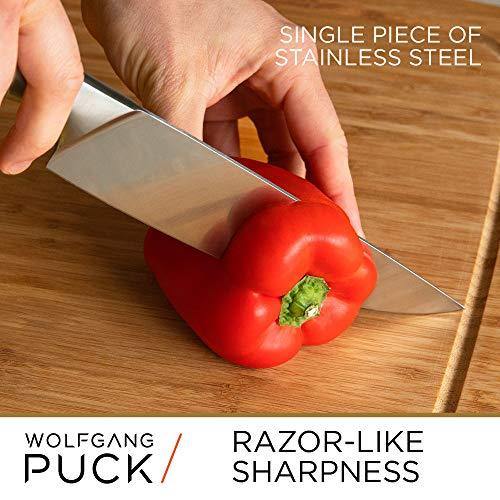 Wolfgang Puck 6-Piece Fully-Forged Stainless Steel Knife Set with Knife Block - JOY2ESpree