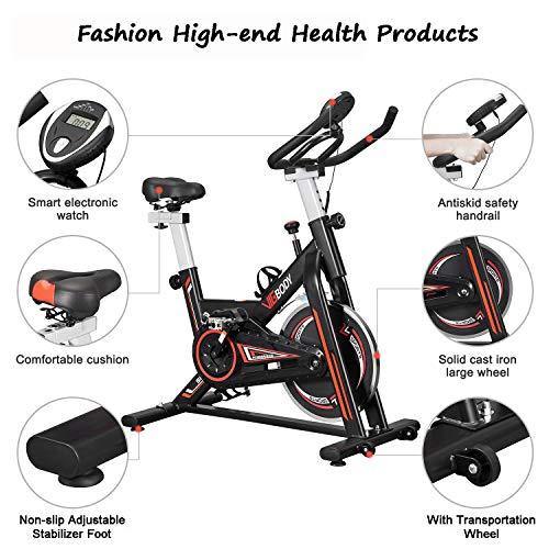 VIGBODY Stationary Bike Exercise Bike Belt Drive Indoor Cycling Bike for Home Cardio Workout Bike Heavy Duty Flywheel Bicycles - JOY2ESpree