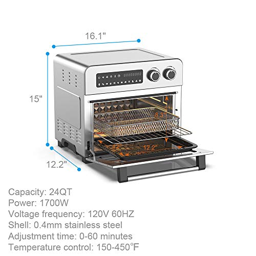 Air Fryer Convection Oven Combo 10-in-1 Countertop Airfryer 24QT Ultra Large Capacity Toaster Oven for Large Family Chicken - JOY2ESpree