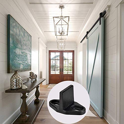 Homode Bottom Guide, 2 Pack Floor Guides Metal Steel Hardware for Sliding Barn Door, Powder Coated Black