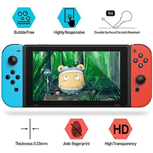 [3 Pack] Hestia Goods Tempered Glass Screen Protector for Nintendo switch - Transparent HD Clear Anti-Scratch Screen Protector for Nintendo Switch - JOY2ESpree