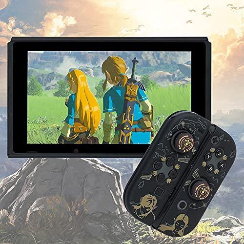 Dockable Case for Nintendo Switch,Protective Case Cover for Joy-Con Controllers with 4 Thumb Grips and Glass Screen Protector(The Legend of Zelda) - JOY2ESpree