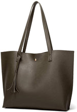 
                        
                          將圖片載入圖庫檢視器 Women's Soft Faux Leather Tote Shoulder Bag from Dreubea, Big Capacity Tassel Handbag
                        
                      