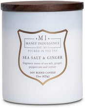 
                        
                          Load image into Gallery viewer, Manly Indulgence Sea Salt &amp; Ginger Scented Jar Candle, 15 Oz, White
                        
                      