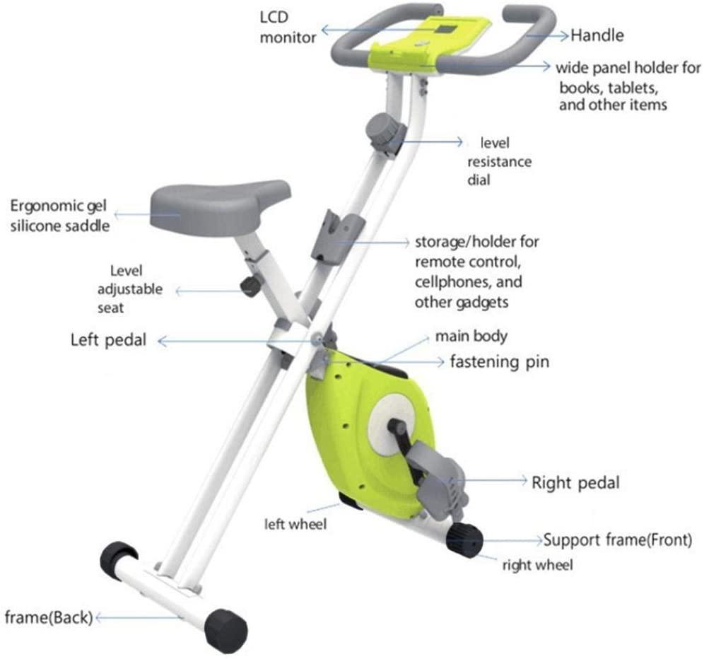 TMICOS Folding Exercise Bike,Indoor Cycling Bike Stationary Bike Magnetic Erection Fitness Workout Cardio Fixed Machine - JOY2ESpree