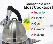 
                        
                          गैलरी व्यूवर में इमेज लोड करें, Whistling Tea Kettle with iCool - Handle, Surgical Stainless Steel Teapot for ALL Stovetops, 2 FREE Infusers Included, 3 Quart by Pykal - JOY2ESpree
                        
                      