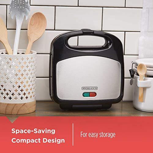 Black+Decker 3-in-1 WM2000SD 3-in-1 Waffle, Grill & Sandwich Maker, Compact Design, Black/Silver - JOY2ESpree