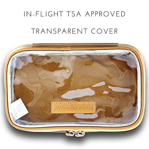 Vegan Leather Clear Makeup Bag - Toiletry Bags for Traveling - Cosmetic Bag