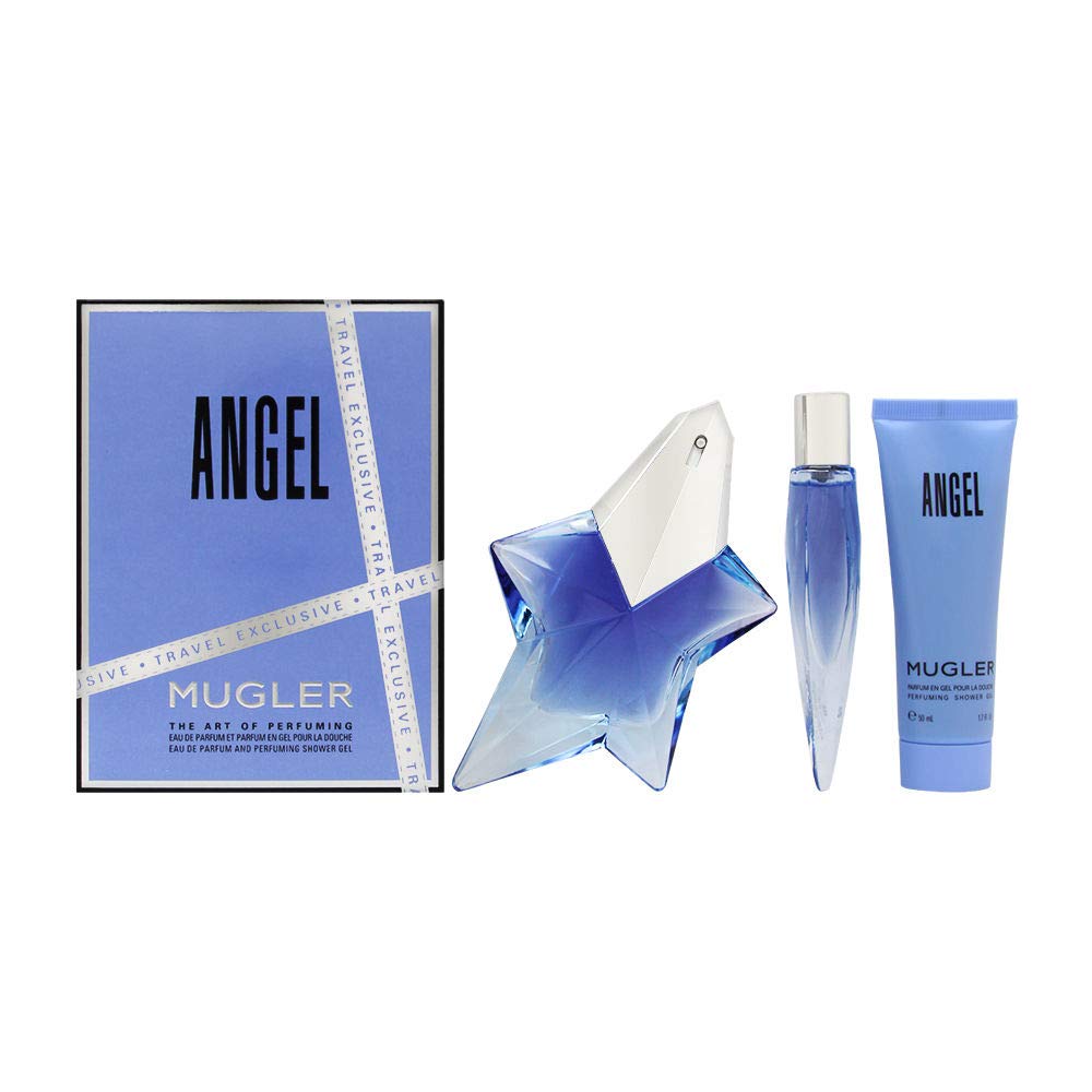 Thierry Mugler Angel By Thierry Mugler 3 Piece Gift Set - 1.7 Oz Eau De Parfum Spray, 0.3 Oz Eau De Parfum, 1.7 Oz Shower, Multicolor, Z7466WG