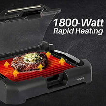 
                        
                          Muat gambar ke penampil Galeri, Secura Smokeless Indoor Grill 1800-Watt Electric Griddle with Reversible 2 in 1 Cast Iron Plate, Glass Lid, Extra Large Drip Tray (Dishwasher Safe) - JOY2ESpree
                        
                      