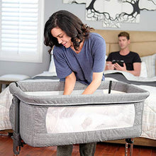 
                        
                          Load image into Gallery viewer, Mika Micky Bedside Sleeper Bedside Crib Easy Folding Portable Crib,Grey
                        
                      