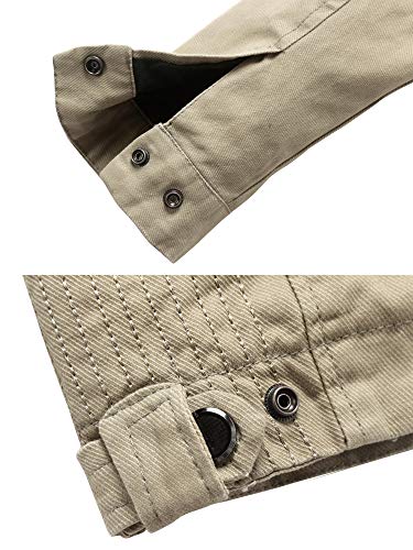 Wantdo Men's Cotton Stand Collar Lightweight Front Zip Jacket