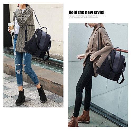 Women Backpack Purse Waterproof Nylon Anti-theft Rucksack Lightweight Shoulder Bag