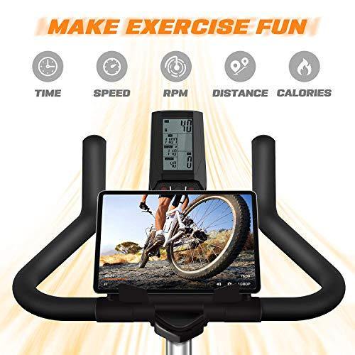 YOSUDA Indoor Cycling Bike Stationary - Exercise Bike for Home Gym with Comfortable Seat Cushion, Silent Belt Drive, iPad Holder - JOY2ESpree