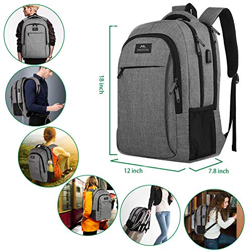 Matein Travel Laptop Backpack, Business Anti Theft Slim Durable Laptops Backpack