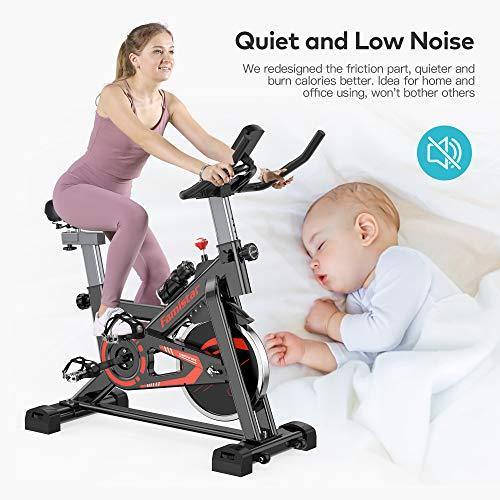 Famistar 40 lbs Quiet Flywheel 300 lbs Capacity Exercise Bike, Indoor Cycling Bike Stationary with LCD Display - JOY2ESpree