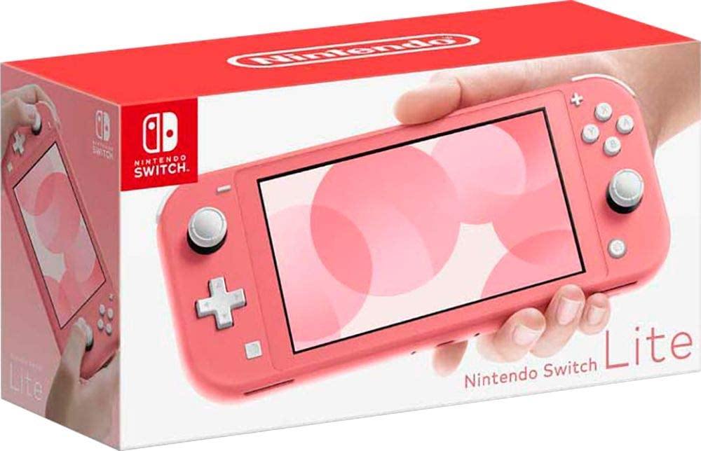 Newest Nintendo Switch Lite - Coral Game Console, 5.5” LCD Touch 1280x720 Screen, Built-in +Control Pad, WiFi, Bluetooth with GalliumPi 10-in-1 Bundle - JOY2ESpree