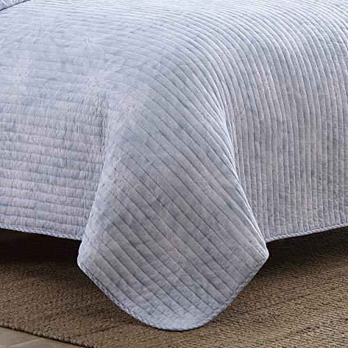 Tommy Bahama | Makena Collection | Quilt Set - 100% Cotton, Ultra-Soft & Breathable, Reversible Bedding with Matching Shams, Full/Queen, Blue