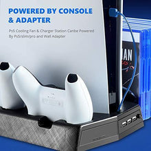 
                        
                          Load image into Gallery viewer, Cooling Vertical Stand for PS5 Console With Dual Controller Charger, Compatible with PlayStation 5 Console &amp; Digital Edition, - JOY2ESpree
                        
                      